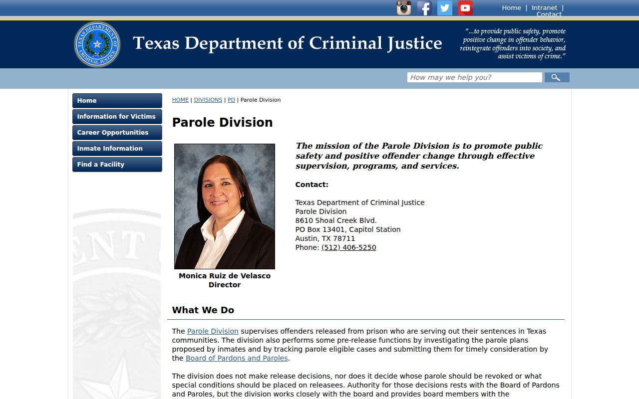 Montague County criminal history parole supervision resources